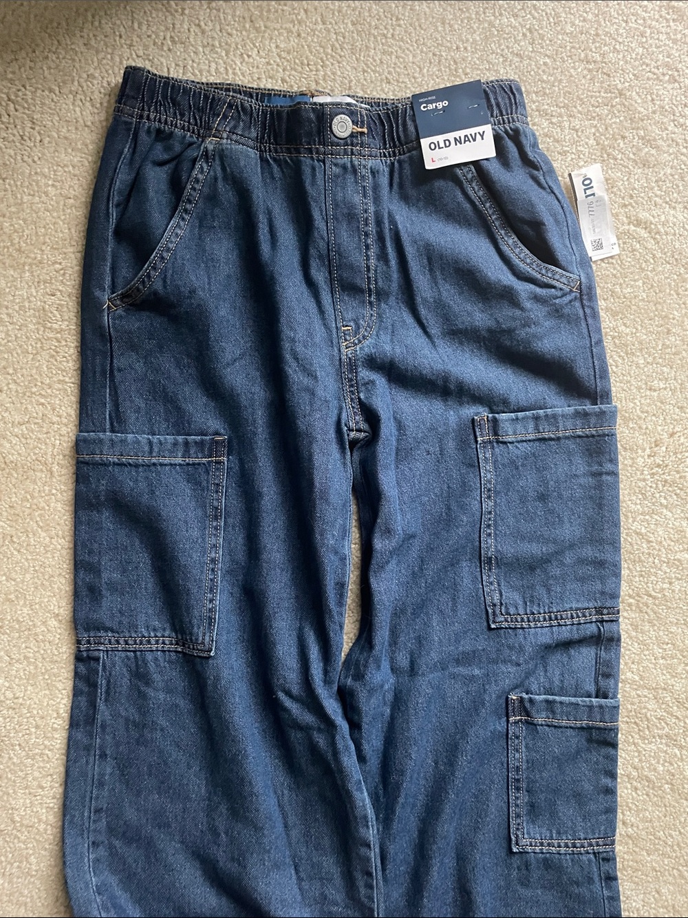 Old Navy Dark Blue Cargo Denim Pants